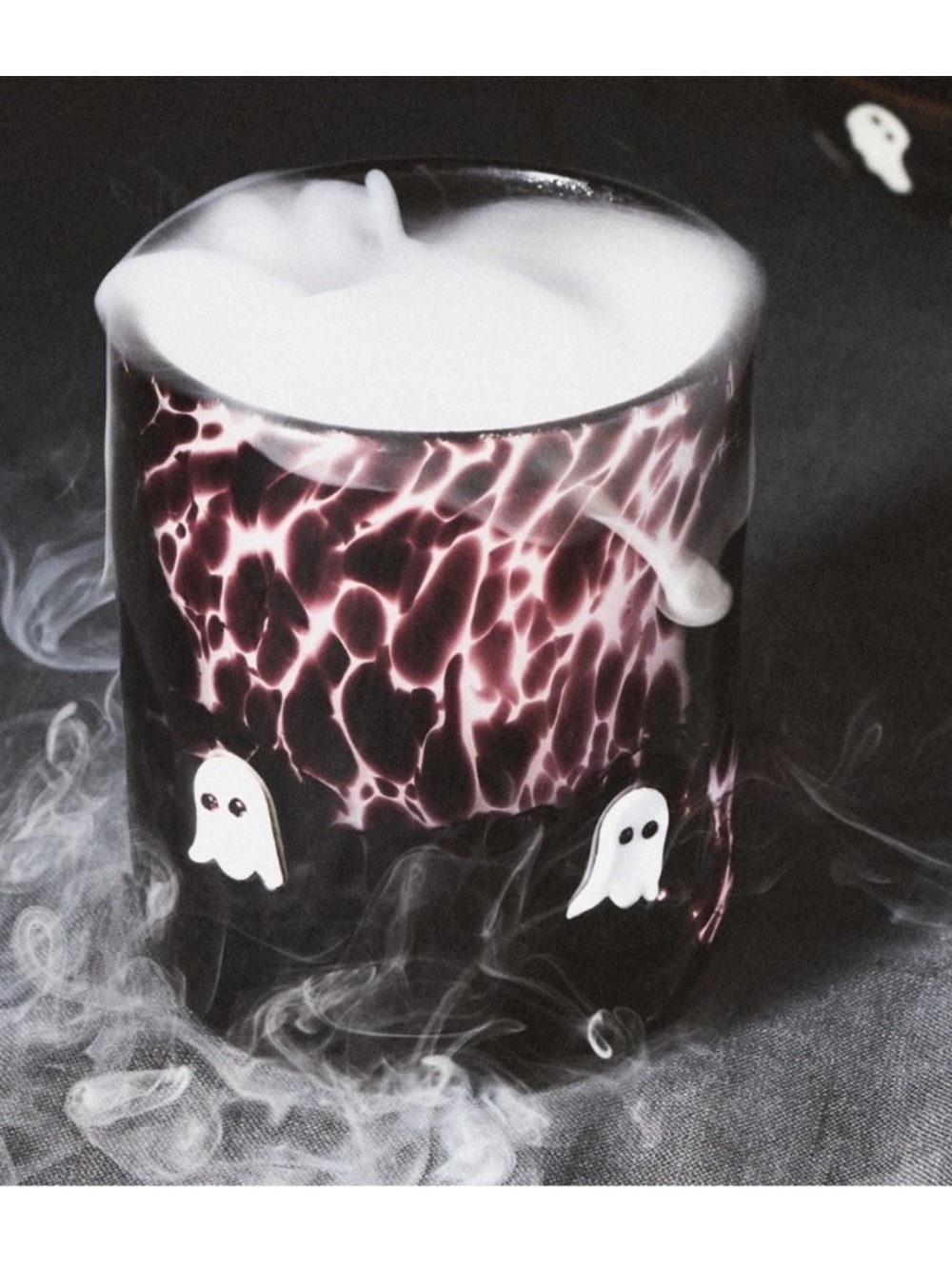 Anthropologie Mystic Halloween Icon Juice Glass Black - Ghost